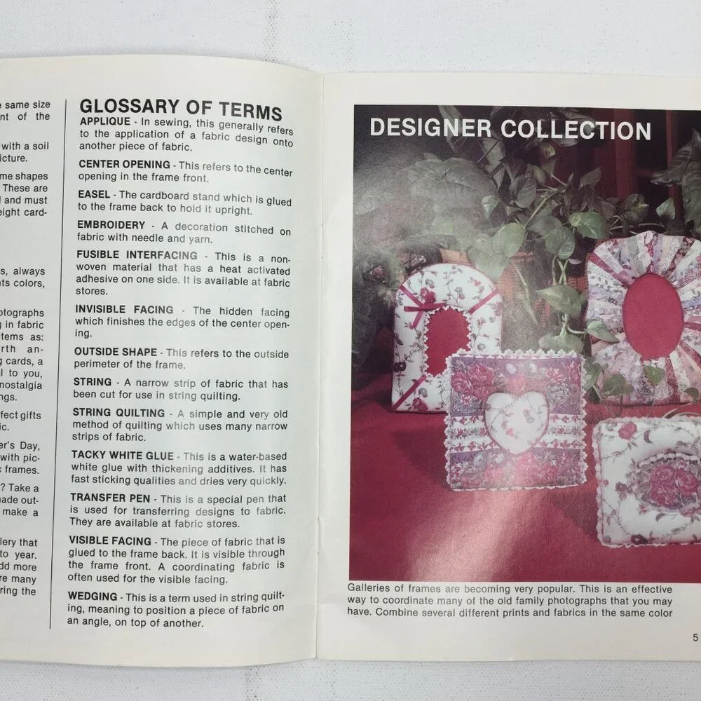 Fabric Frames Craft Book 1980 Designer Series Book GP-455 Quilt Sewing Pattern